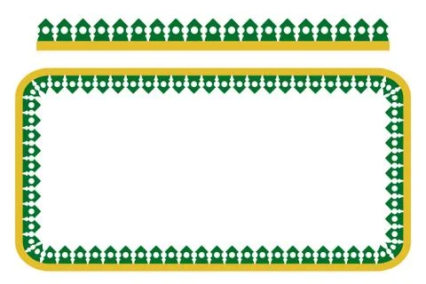 Vector Rounded Corner Rectangle Decoration Traditional House of Old Jakarta Stock Illustration