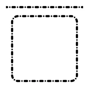 Vector Rounded Corner Square Black Frame, Isolated On White Stock Illustration