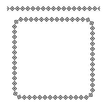 Vector Rounded Corner Square Black Frame, Isolated On White Stock Illustration