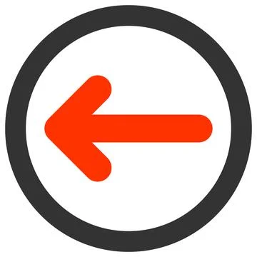 Vector Rounded Left Arrow Flat Icon Symbol Stock Illustration
