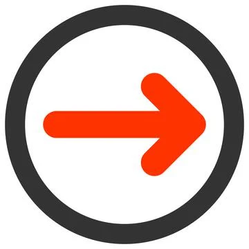 Vector Rounded Right Arrow Flat Icon Symbol Illustrazione stock