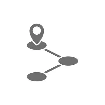 Vector route, geo location, destination grey icon. 스톡 일러스트