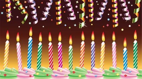 Vector row of birthday candles Stock Illustration
