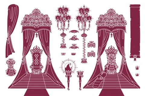 Vector royal chair, princess throne Stock Illustration