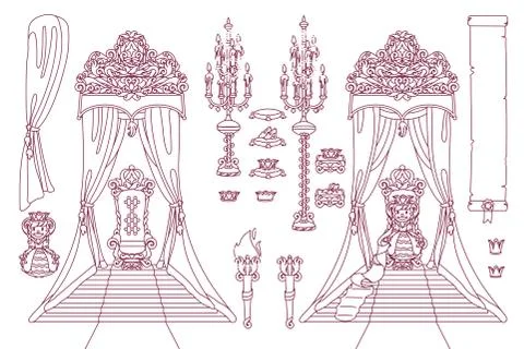 Vector royal chair queen throne Stock Illustration