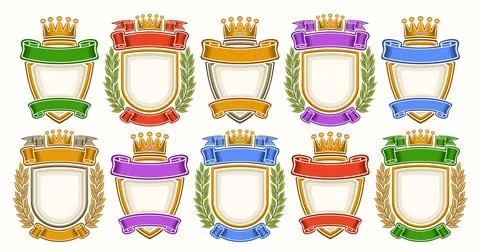 Vector Royal Crest Set Stock Illustration