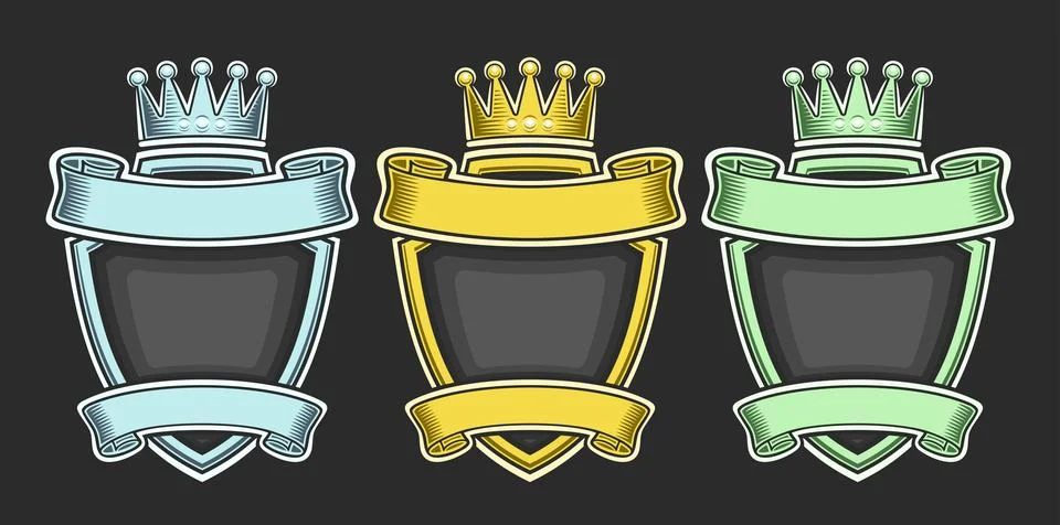 Vector Royal Crests Set Stock Illustration
