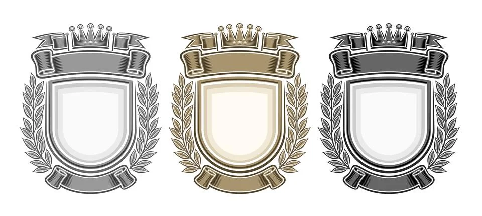 Vector Royal Crests Set Illustrazione stock