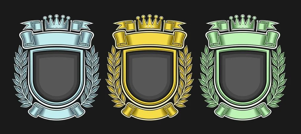 Vector Royal Crests Set Illustrazione stock