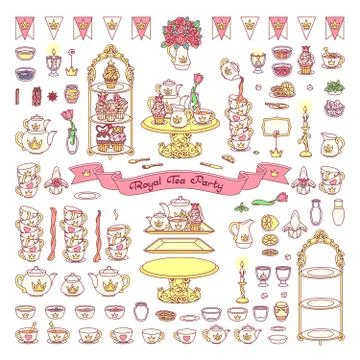 Vector Royal dishes, tableware concept Stock Illustration