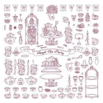 Vector Royal dishes, tableware Stockillustratie