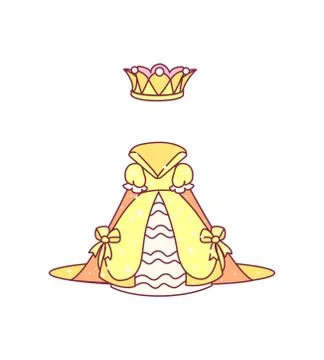 Vector royal dress with crown Stock Illustration