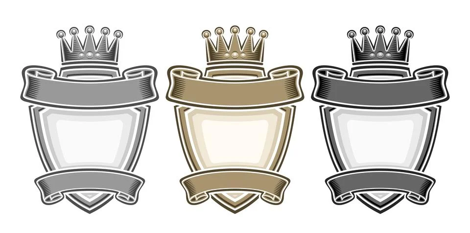Vector Royal Emblems Set Stock Illustration