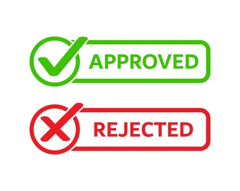 Vector rubber stamps approved and rejected Иллюстрация