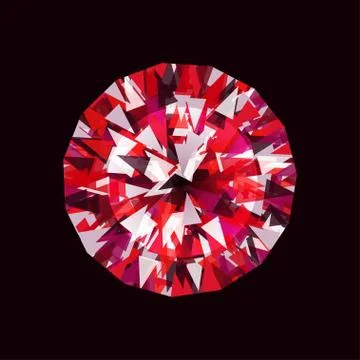 Vector ruby on a black background Stock Illustration