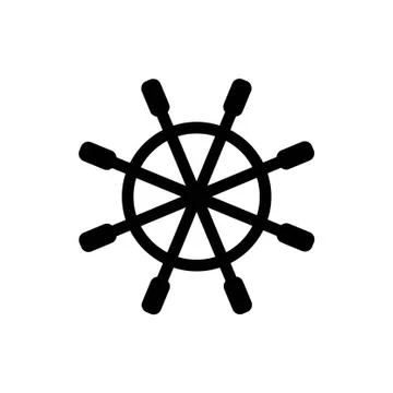Vector rudder web flat icon. Eps 10 illustration. Boat wheel control icon Illustration