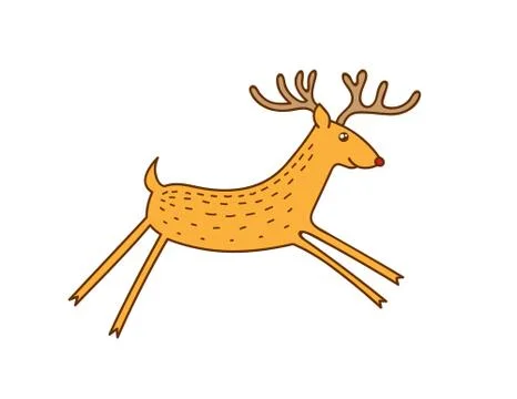 Vector Rudolph the Red Nose Deer Stock Illustration