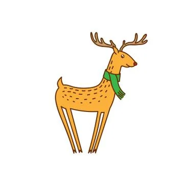 Vector Rudolph the Red Nose Deer Wearing Scarf Stock Illustration