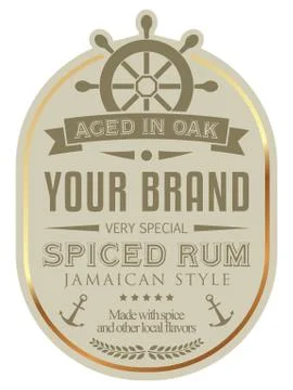 Vector Rum Label Ilustração Stock