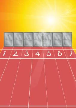 Vector : Run track and doors in the end Stock Illustration