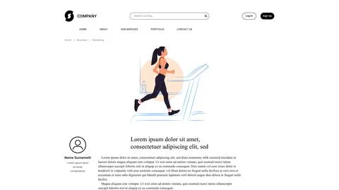 Vector running girl in shadow of sharp lines style . Editable illustration Stock Illustration