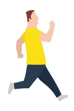 Vector running man in flat design style. Sport. Run. Active fitness Stock Illustration