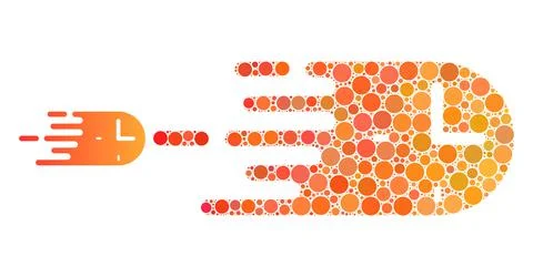 Vector Rush Time Collage of Small Circles Stock Illustration