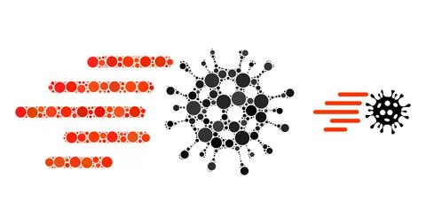 Vector Rush Virus Collage of Dots Stock Illustration