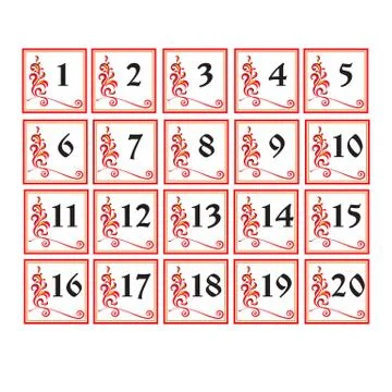 Vector russian number cards Stock Illustration