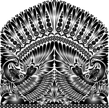 Vector russian ornament.   folklore ornament withe bird Stock Illustration