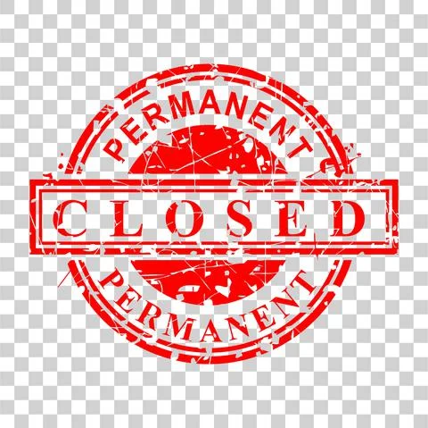 Vector Rust and Dirty Red Rubber Stamp, Permanent Closed, at transparent effe Stock Illustration