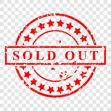 Vector Rust Red Circle Vector Rubber Stamp, Sold Out, at transparent effect b Stock Illustration