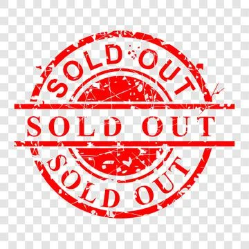 Vector Rust Red Circle Vector Rubber Stamp, Sold Out, at transparent effect b Stock Illustration