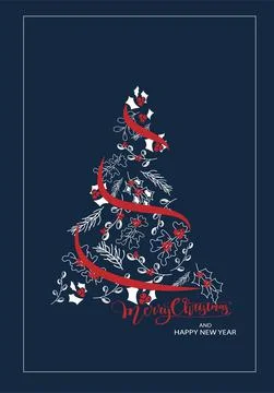 Vector. Rustic vertical template for a Christmas card, party invitation. Stock Illustration
