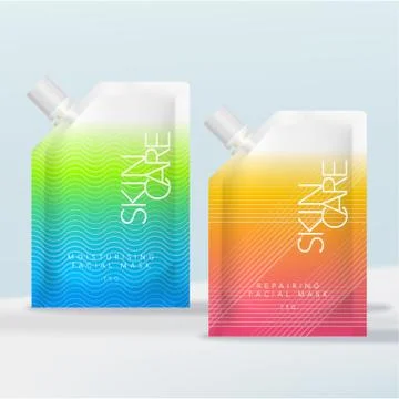 Vector Sachet Bag or Pouch with Ribbed Screw Cap Stock Illustration