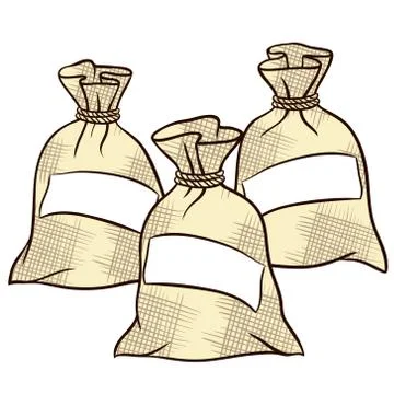 Vector sacks of flour, sugar and salt Stock Illustration