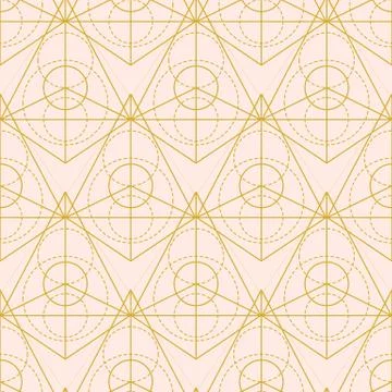Vector sacred geometry pyramid shape seamless pattern Stock Illustration