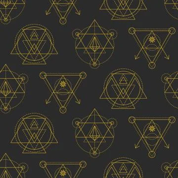 Vector sacred geometry seamless pattern Illustrazione stock