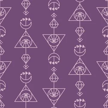 Vector sacred geometry shapes seamless pattern Stock Illustration