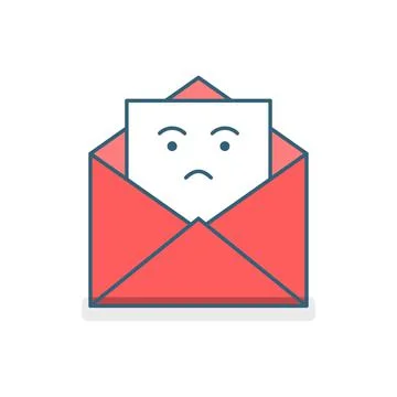 Vector sad message icon with a face. Stock Illustration