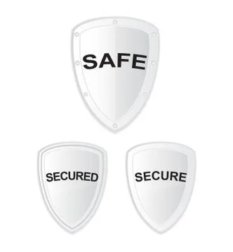 Vector safe secure shield white イラスト素材