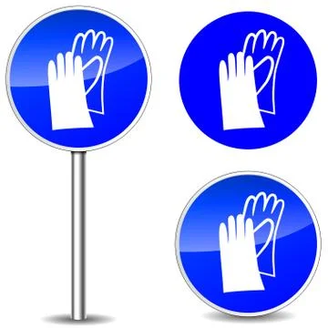 Vector safety gloves sign Stock Illustration