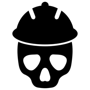 Vector Safety Helmet Skull Flat Icon Image Stock Illustration