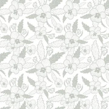 Vector sage pansy texture . Floral vector repeat seamless texture Illustrazione stock