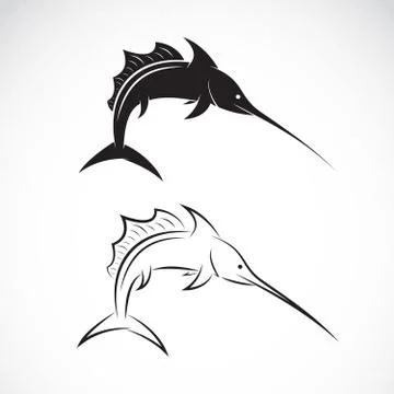 Vector of sailfish design on white background. Sea Animal. Fish icon or logo. Stock Illustration
