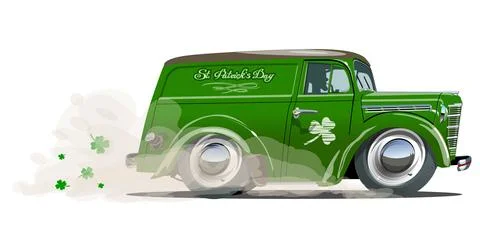 Vector Saint Patrick retro cartoon van Stock Illustration