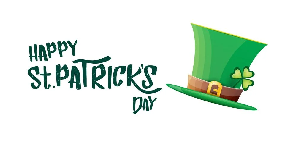 Vector saint patricks day horizontal banner with greeting text and green funky 스톡 일러스트