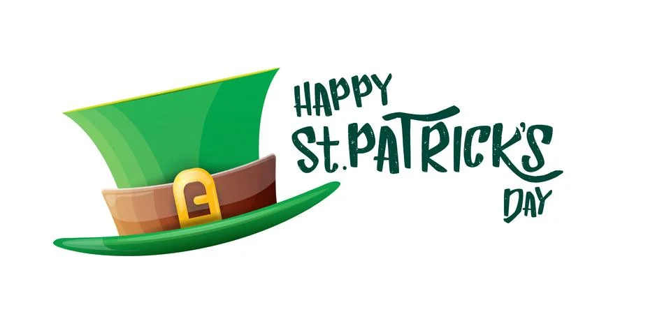 Vector saint patricks day horizontal banner with greeting text and green funky Illustrazione stock