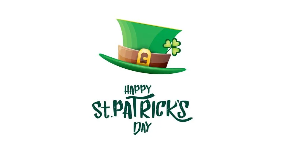 Vector saint patricks day horizontal banner with greeting text and green funky Stock Illustration