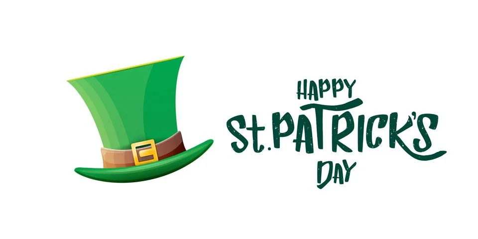 Vector saint patricks day horizontal banner with greeting text and green funky Illustrazione stock